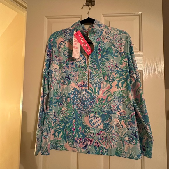 Lilly Pulitzer UPF 50 Skipper Popover Amethyst Tin Craysea Sz Medium RARE NWT - Picture 1 of 10